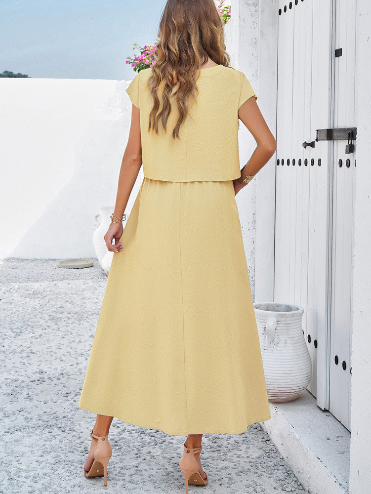 Casual solid color vest dress - MERGE.DAY.1.FREESTYLE