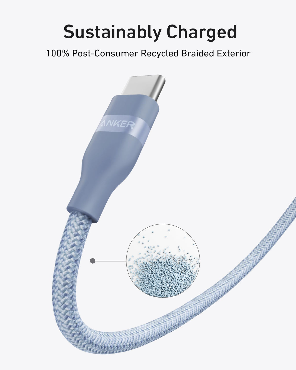 Anker USB-C to USB-C Cable (3 ft / 6 ft, 240W, Upcycled-Braided) - MERGE.DAY.1.FREESTYLE