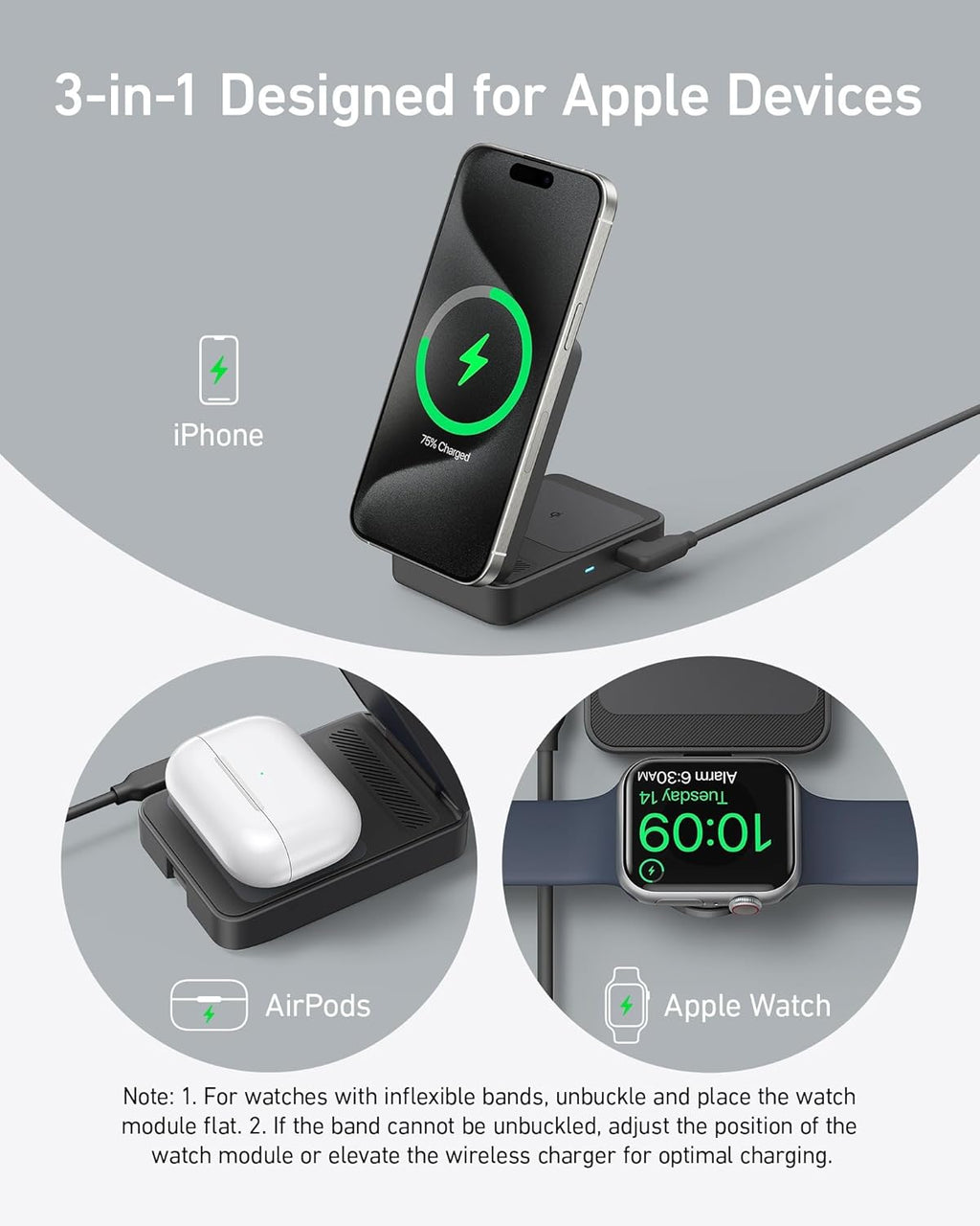 Anker MagGo Wireless Charging Station (Foldable 3-in-1) - MERGE.DAY.1.FREESTYLE