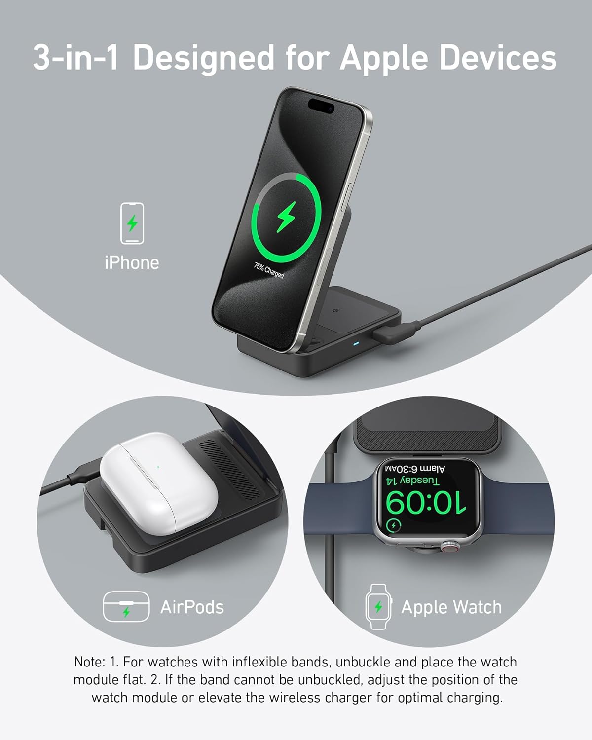 Anker MagGo Wireless Charging Station (Foldable 3-in-1) - MERGE.DAY.1.FREESTYLE