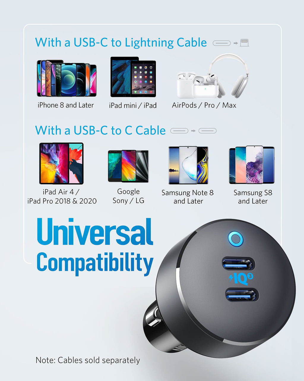 Anker <b>PowerDrive III</b> Duo USB-C Car Charger - MERGE.DAY.1.FREESTYLE