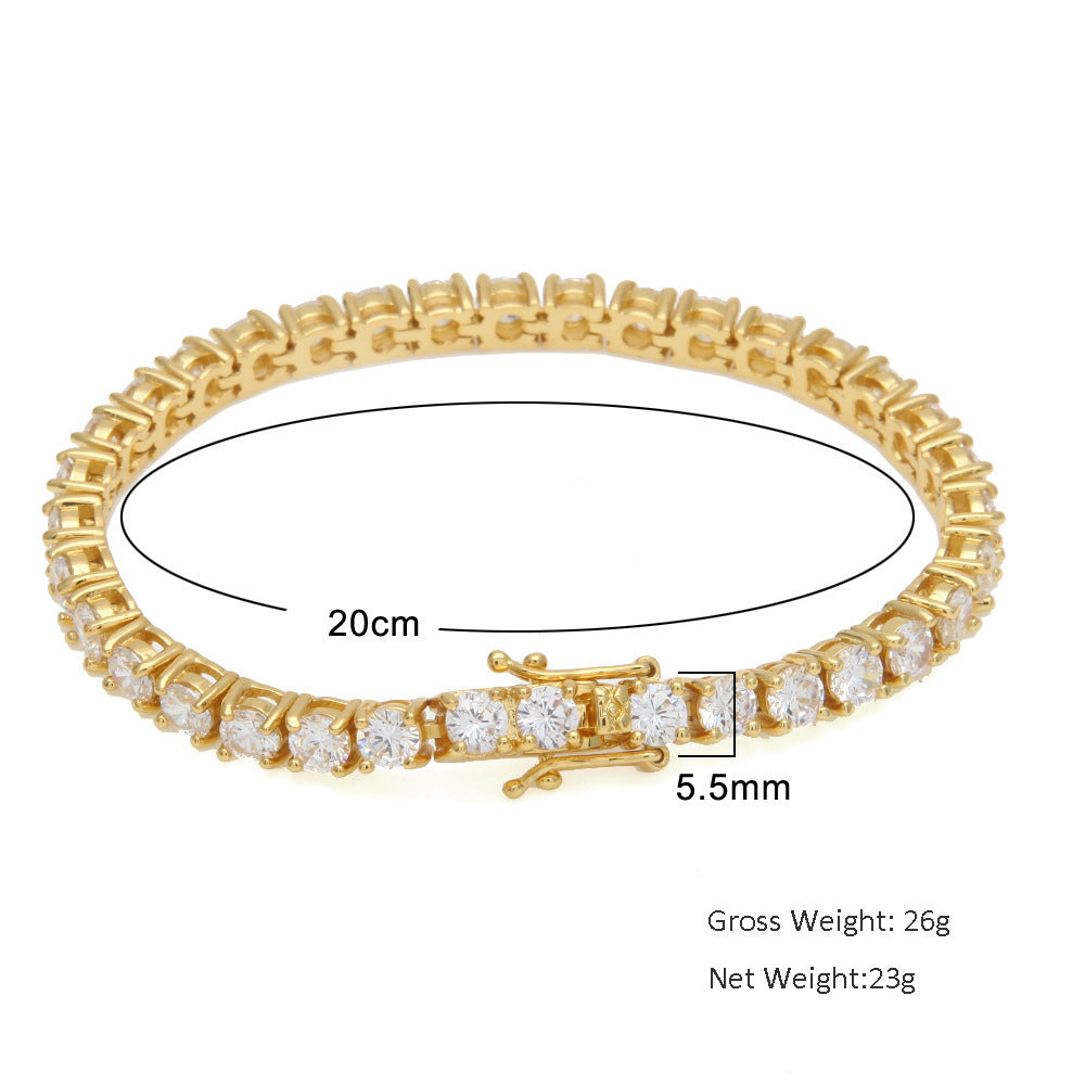 3mm4mm Tennis Chain Diamond Hip Hop One Row Bracelet - MERGE.DAY.1.FREESTYLE