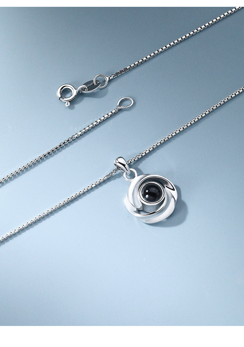 Rose Flower Photo Projection Necklace - MERGE.DAY.1.FREESTYLE