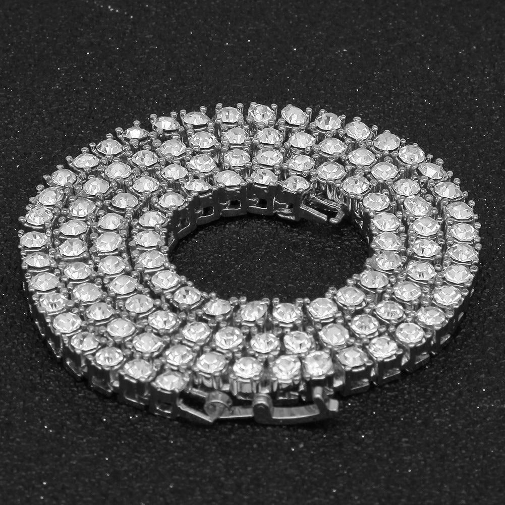 mens gold Rhinestone Row Tennis Chain necklace - MERGE.DAY.1.FREESTYLE