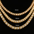 mens gold Rhinestone Row Tennis Chain necklace - MERGE.DAY.1.FREESTYLE