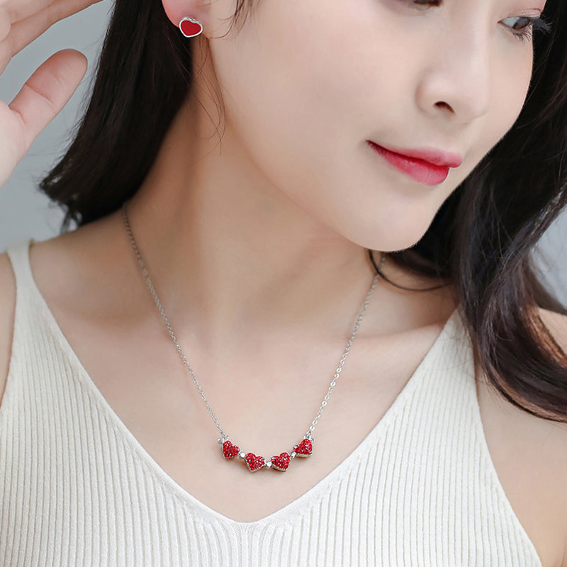 Foldable Magnetic Button Four Heart Leaf Clover Necklace - MERGE.DAY.1.FREESTYLE