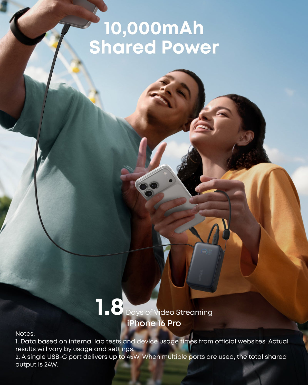 Anker Nano Power Bank (10K, 45W, Built-In Retractable USB-C Cable) - MERGE.DAY.1.FREESTYLE