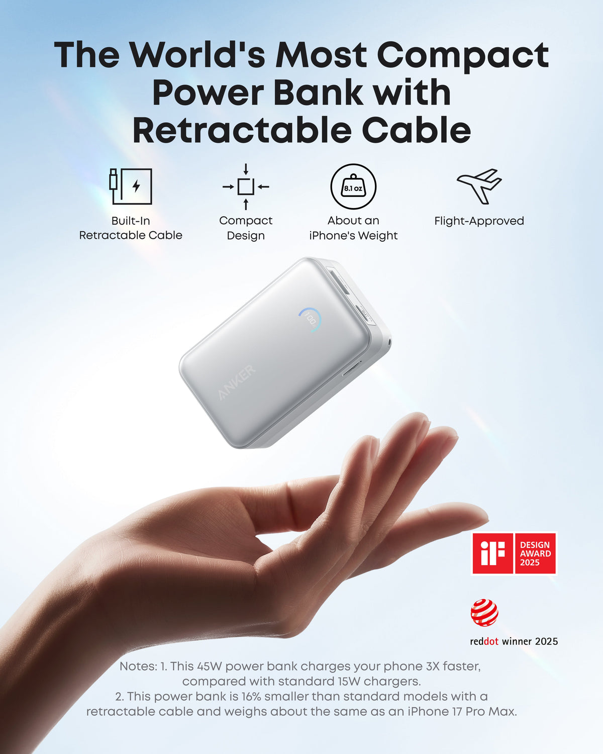 Anker Nano Power Bank (10K, 45W, Built-In Retractable USB-C Cable) - MERGE.DAY.1.FREESTYLE