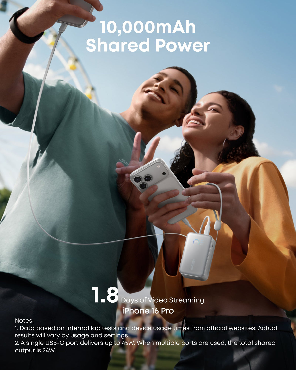 Anker Nano Power Bank (10K, 45W, Built-In Retractable USB-C Cable) - MERGE.DAY.1.FREESTYLE