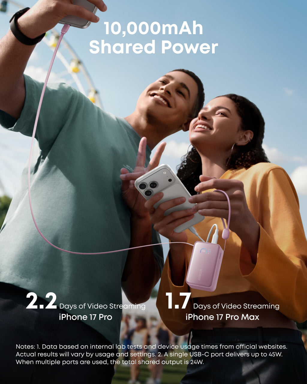 Anker Nano Power Bank (10K, 45W, Built-In Retractable USB-C Cable) - MERGE.DAY.1.FREESTYLE