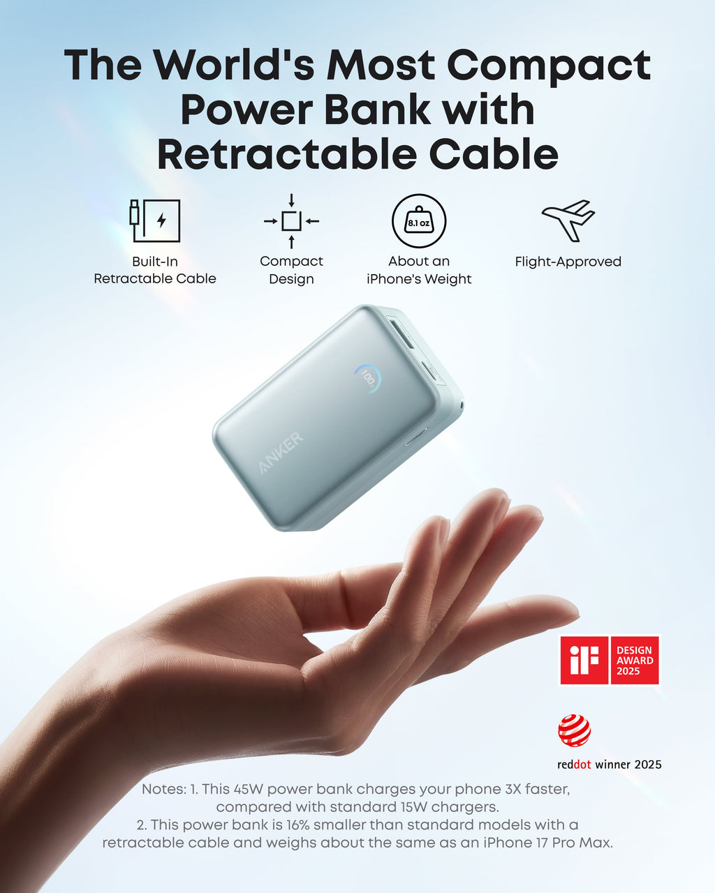 Anker Nano Power Bank (10K, 45W, Built-In Retractable USB-C Cable) - MERGE.DAY.1.FREESTYLE