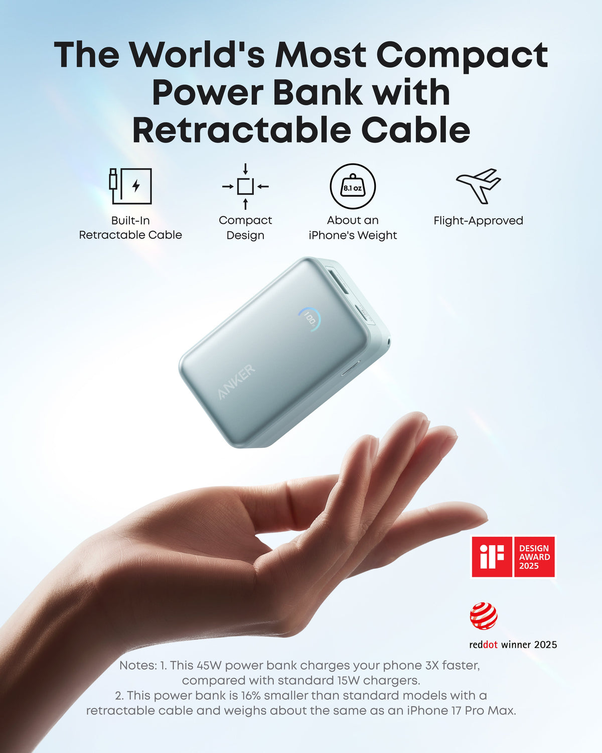 Anker Nano Power Bank (10K, 45W, Built-In Retractable USB-C Cable) - MERGE.DAY.1.FREESTYLE