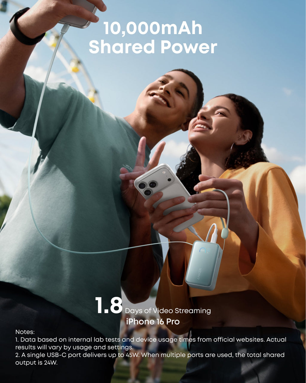 Anker Nano Power Bank (10K, 45W, Built-In Retractable USB-C Cable) - MERGE.DAY.1.FREESTYLE