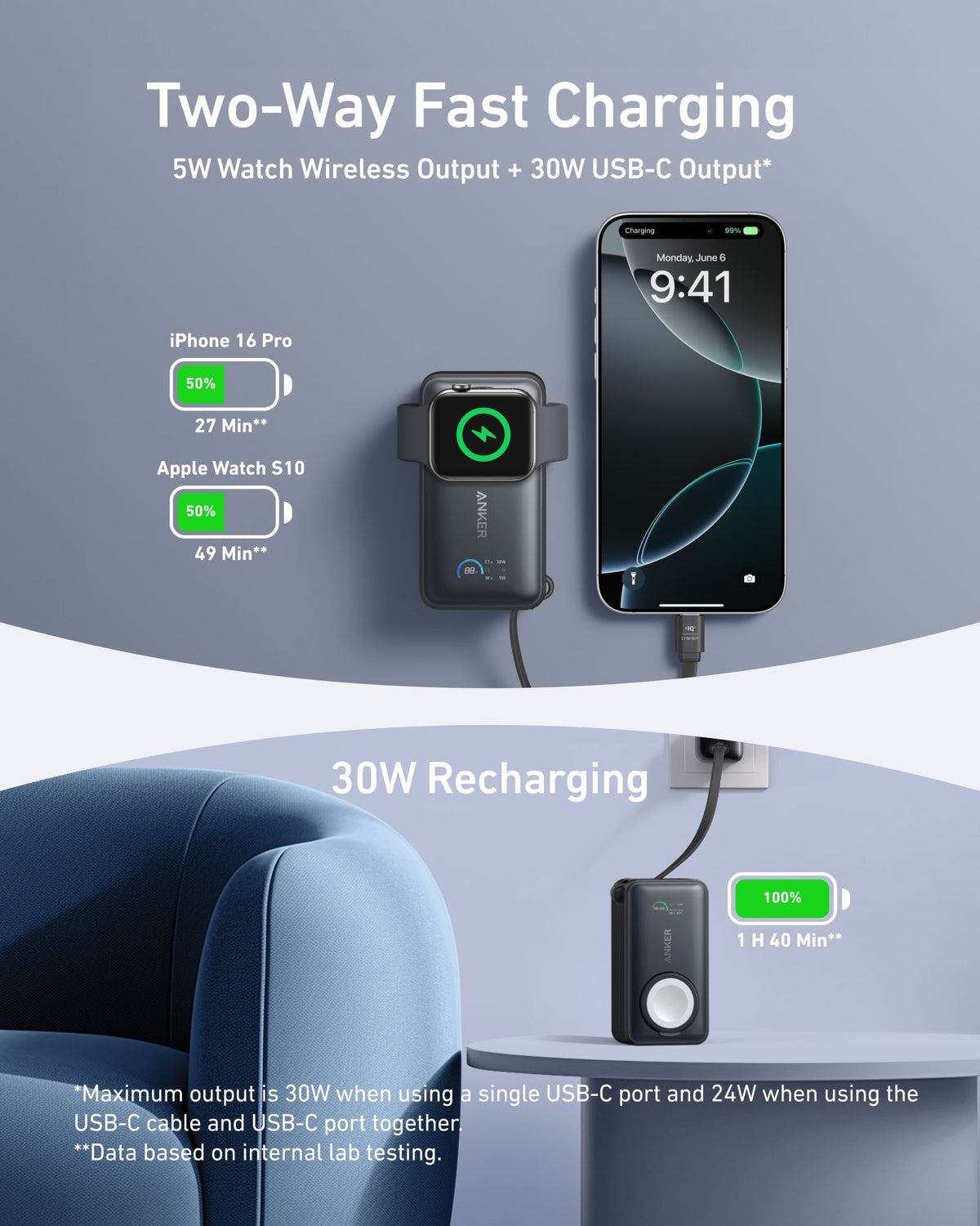 Anker MagGo Power Bank (10K, 35W, For Apple Watch) - MERGE.DAY.1.FREESTYLE