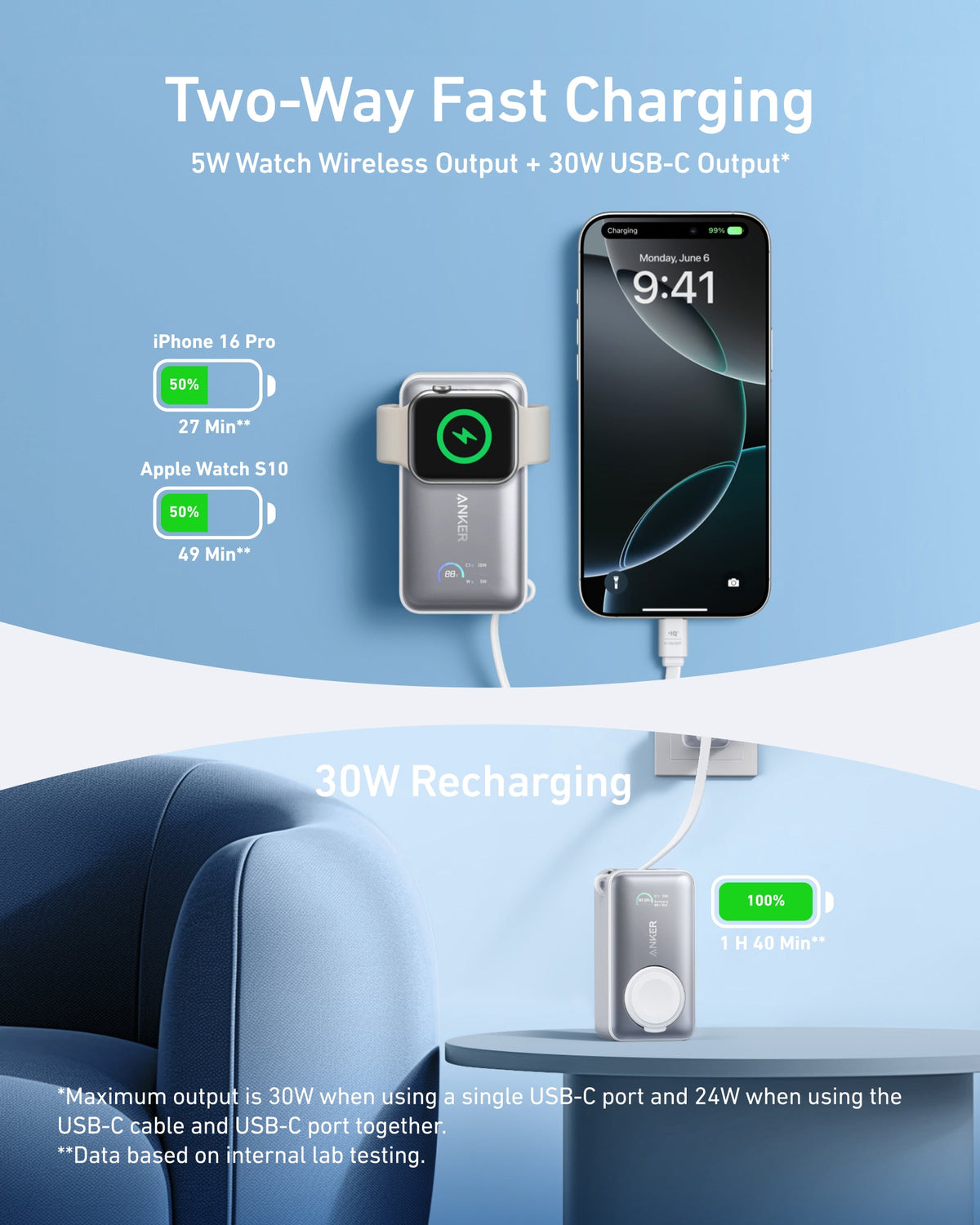 Anker MagGo Power Bank (10K, 35W, For Apple Watch) - MERGE.DAY.1.FREESTYLE