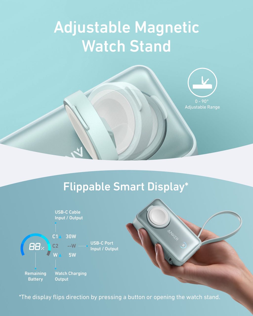 Anker MagGo Power Bank (10K, 35W, For Apple Watch) - MERGE.DAY.1.FREESTYLE
