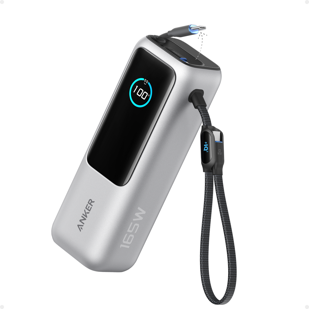 Anker Batería Externa para Portátil (25K, 165W, Cables Integrados y Retráctiles)