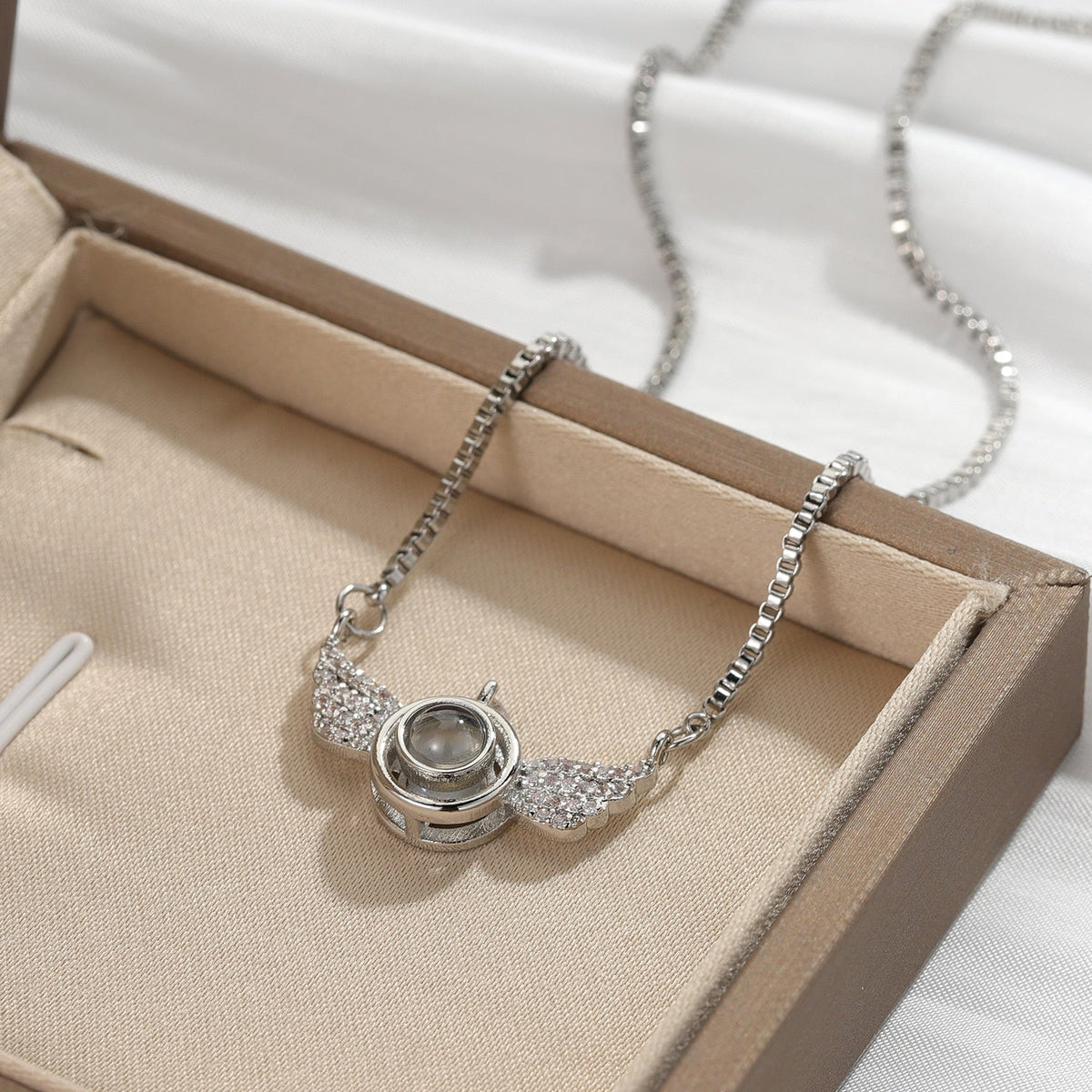 New Personalized Angel Wing Pendant Custom Photo Projection Necklace - MERGE.DAY.1.FREESTYLE