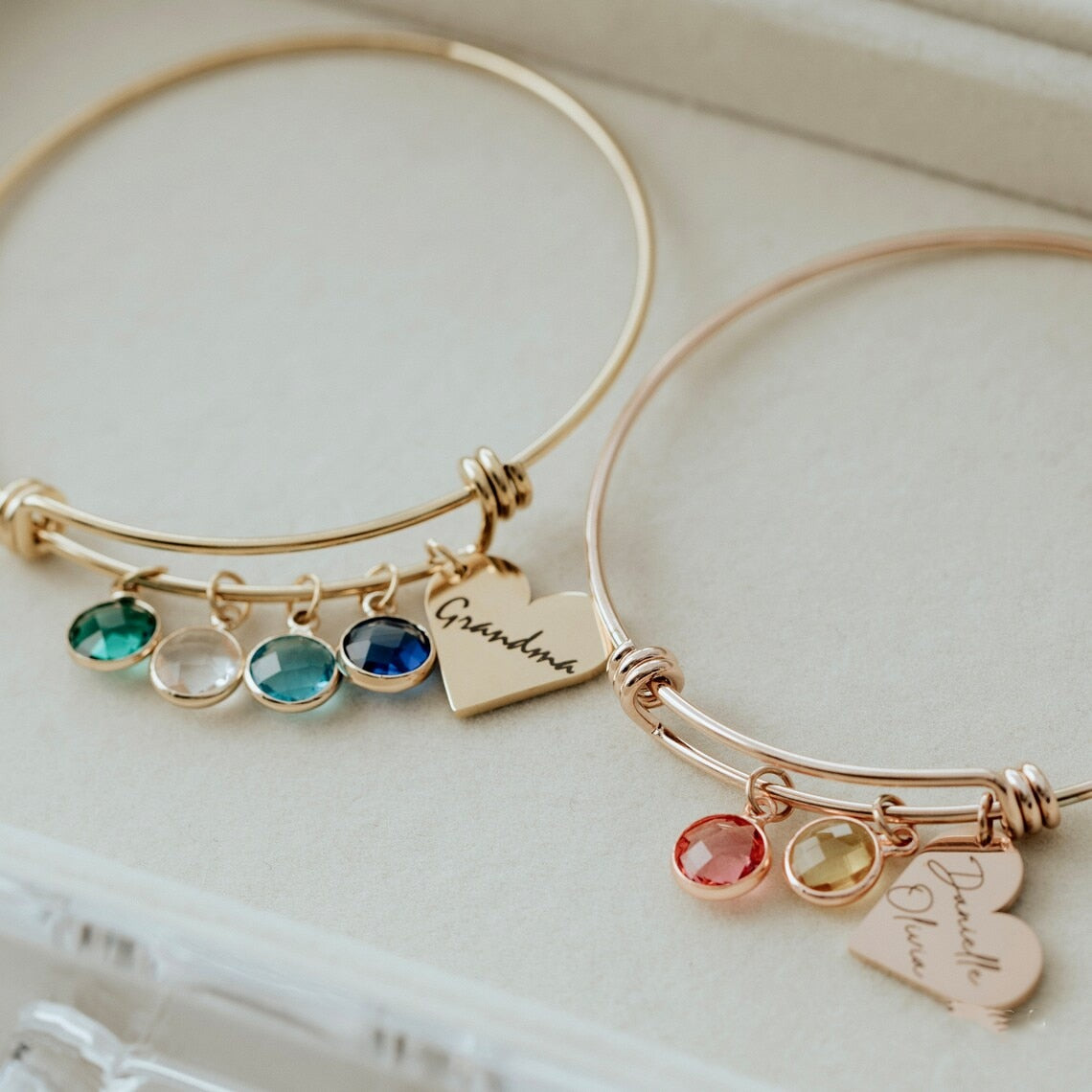 Personalized Birthstone Bracelet Mama Heart Family Birthstones Names Bracelet - MERGE.DAY.1.FREESTYLE