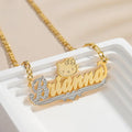 cut cat name necklace 14 karat gold name plates - MERGE.DAY.1.FREESTYLE