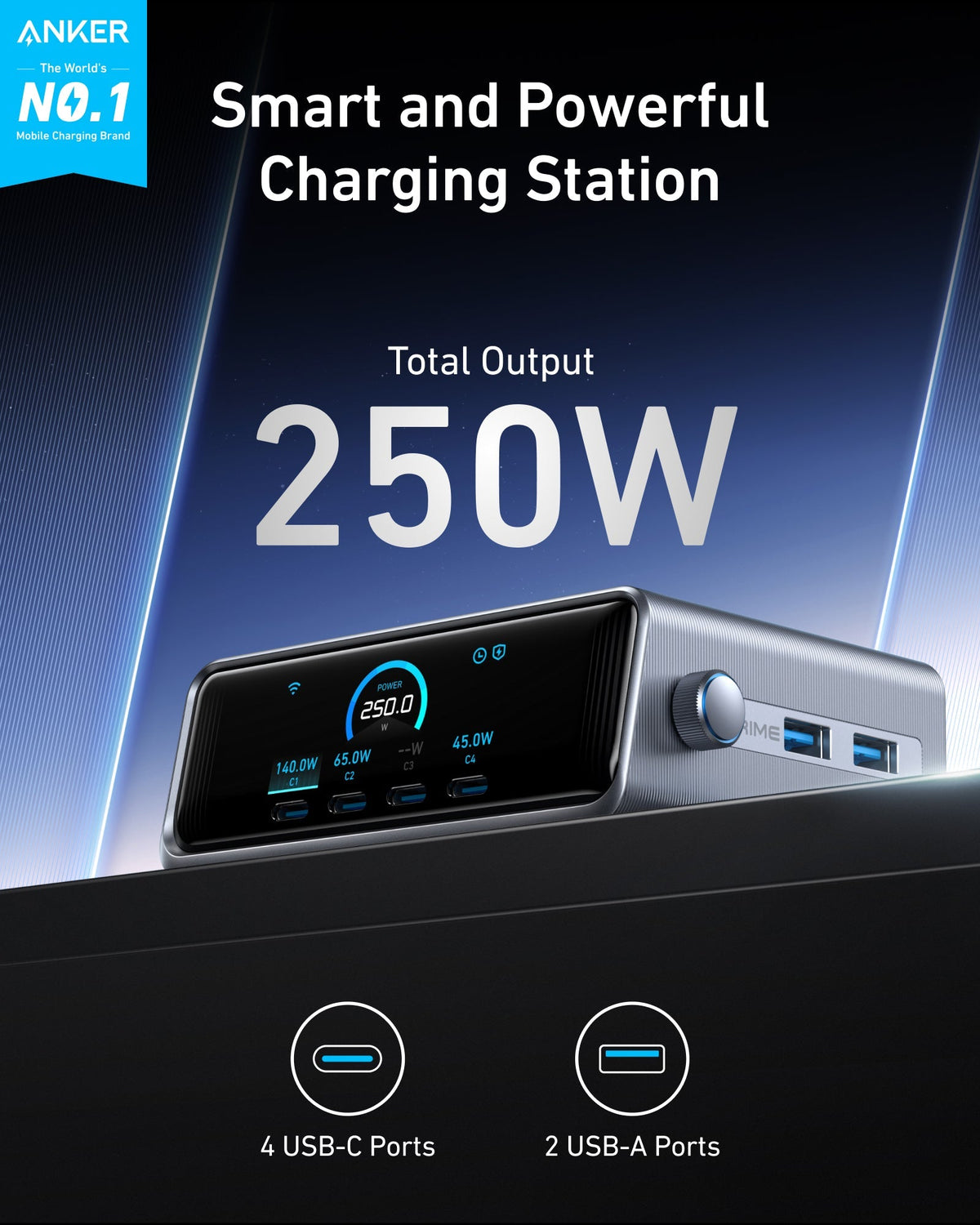 Anker Prime Charger (250W, 6 Ports, GaNPrime) - MERGE.DAY.1.FREESTYLE