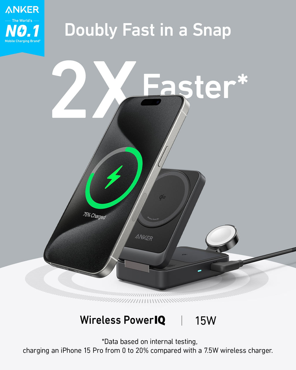 Anker MagGo Wireless Charging Station (Foldable 3-in-1) - MERGE.DAY.1.FREESTYLE