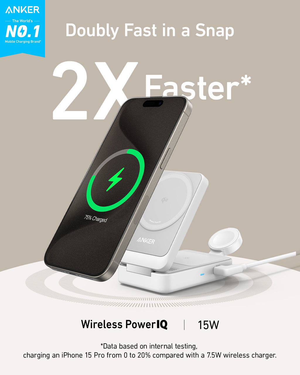 Anker MagGo Wireless Charging Station (Foldable 3-in-1) - MERGE.DAY.1.FREESTYLE