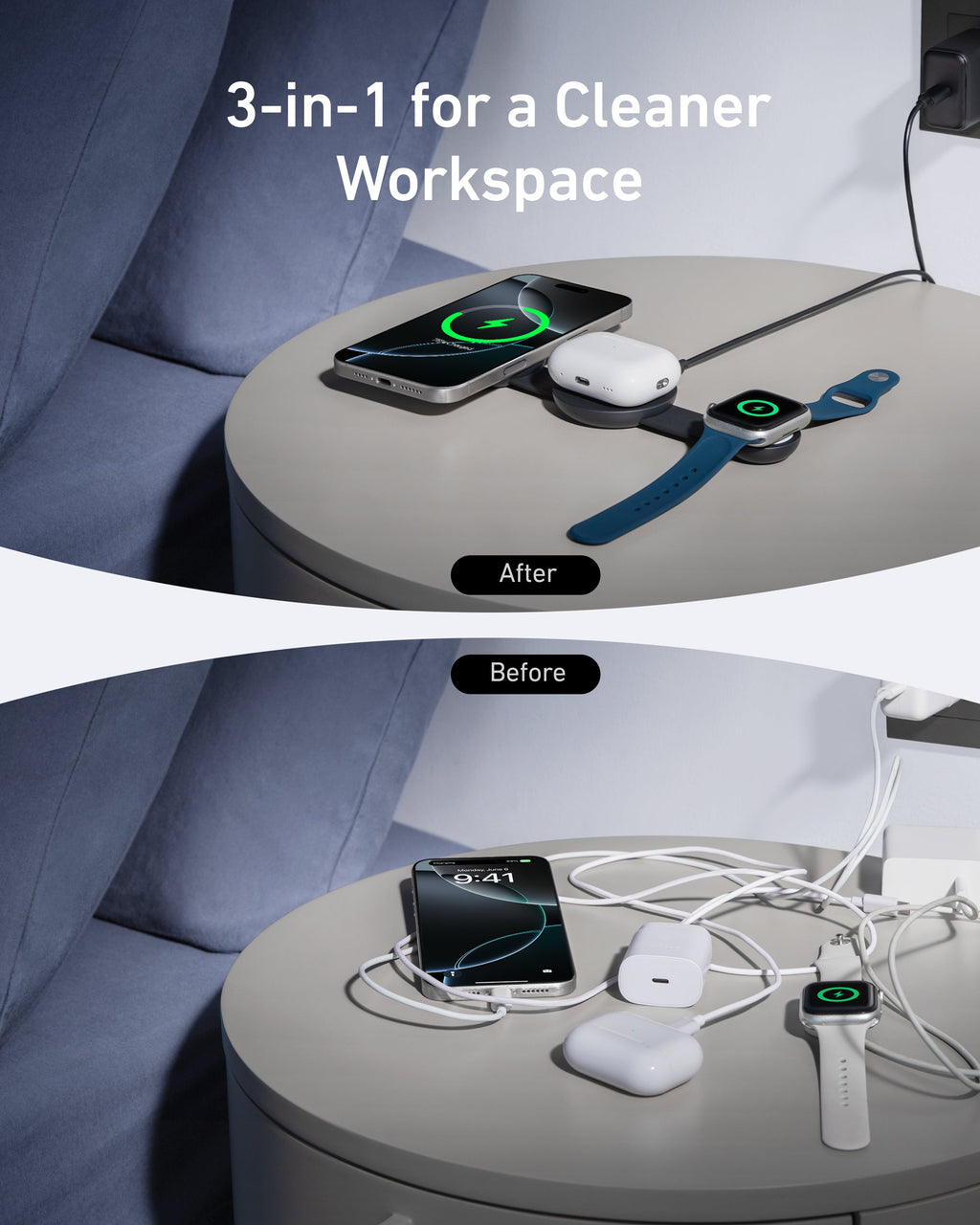 Anker MagGo Wireless Charging Station (3-in-1, Foldable Pad) - MERGE.DAY.1.FREESTYLE