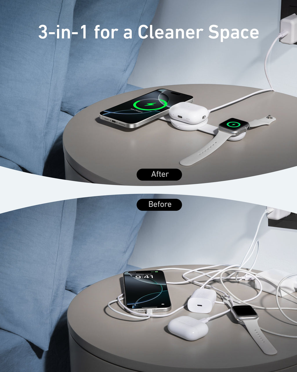 Anker MagGo Wireless Charging Station (3-in-1, Foldable Pad) - MERGE.DAY.1.FREESTYLE
