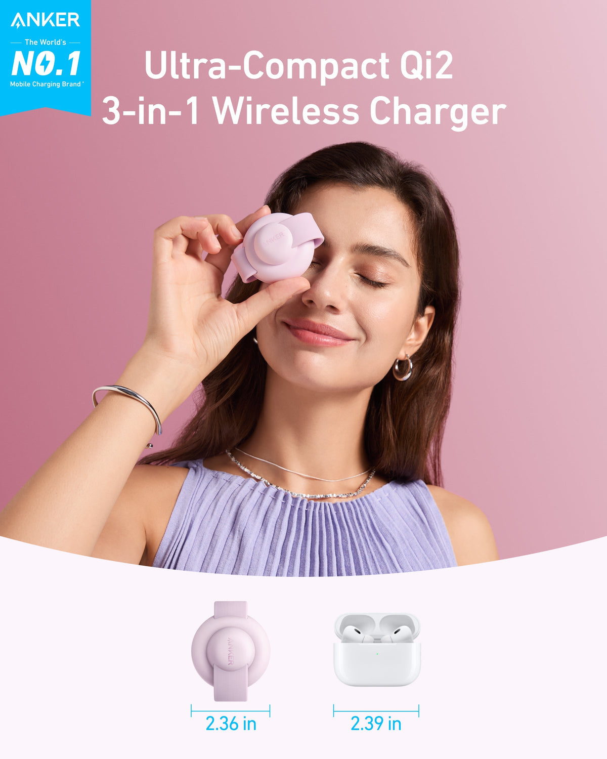 Anker MagGo Wireless Charging Station (3-in-1, Foldable Pad) - MERGE.DAY.1.FREESTYLE