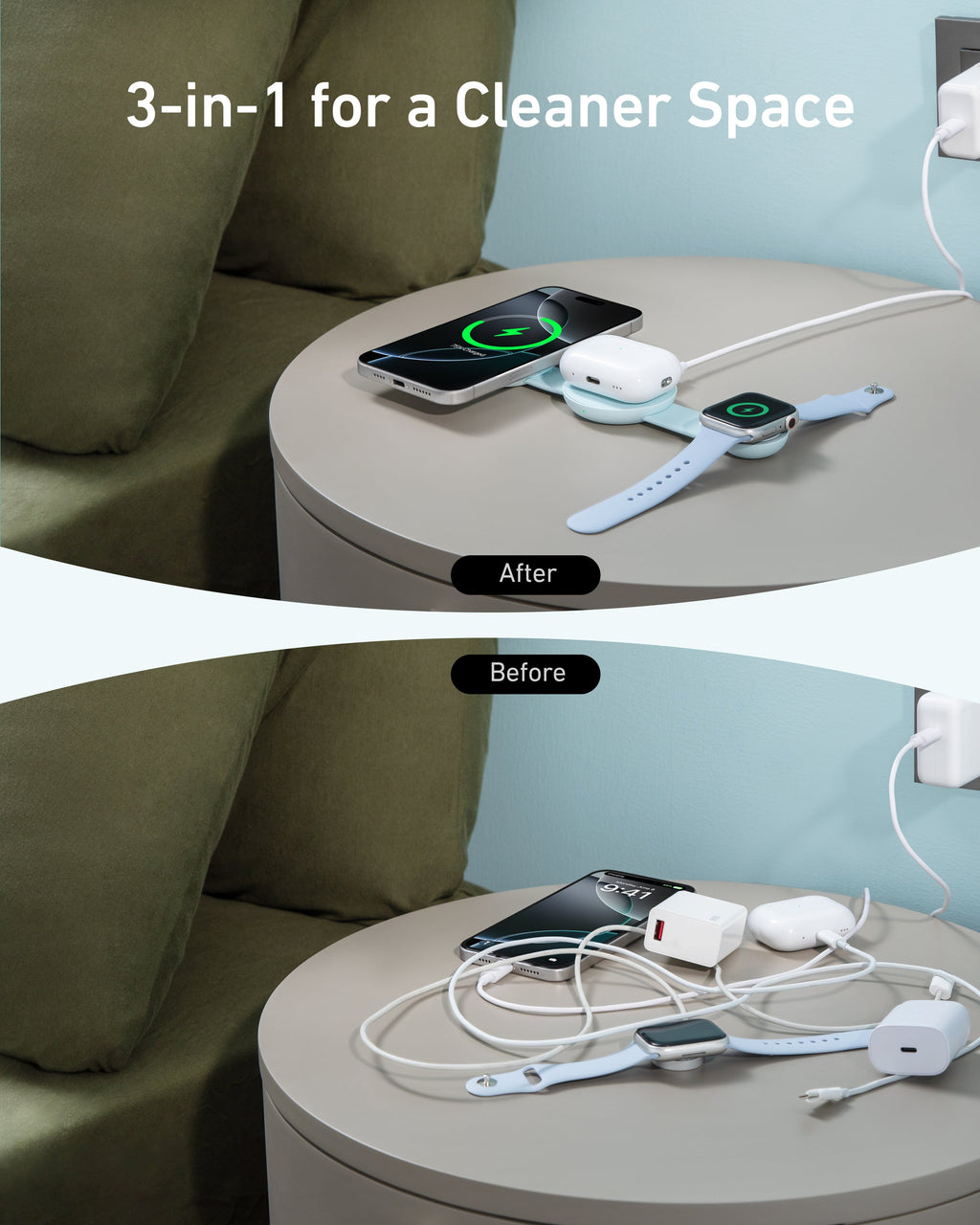 Anker MagGo Wireless Charging Station (3-in-1, Foldable Pad) - MERGE.DAY.1.FREESTYLE