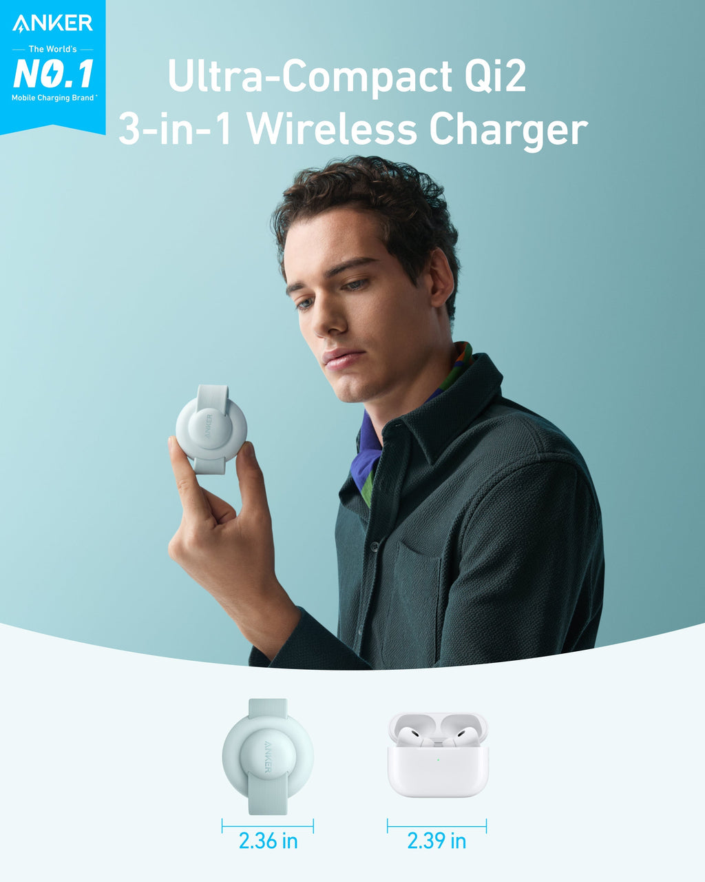 Anker MagGo Wireless Charging Station (3-in-1, Foldable Pad) - MERGE.DAY.1.FREESTYLE
