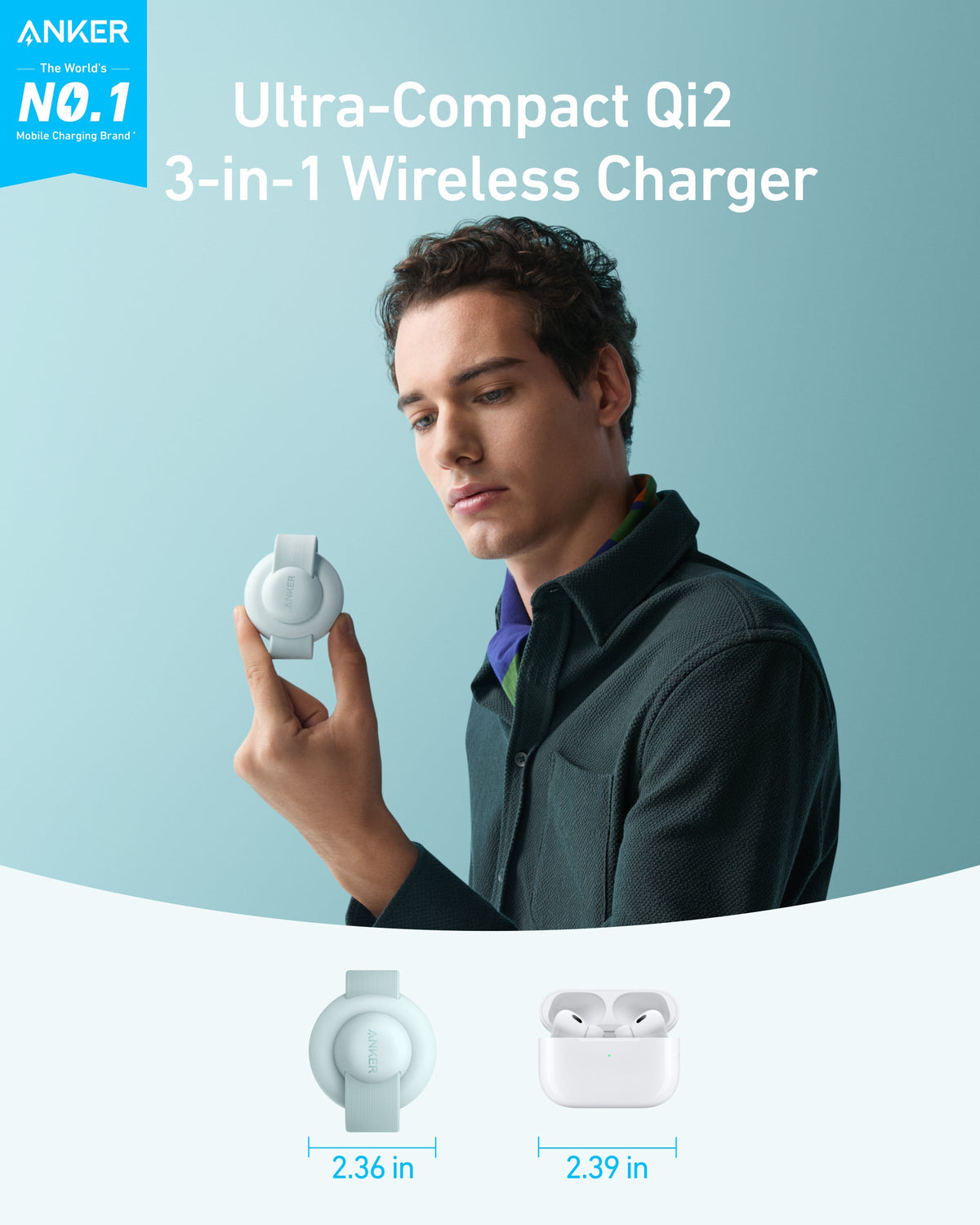 Anker MagGo Wireless Charging Station (3-in-1, Foldable Pad) - MERGE.DAY.1.FREESTYLE