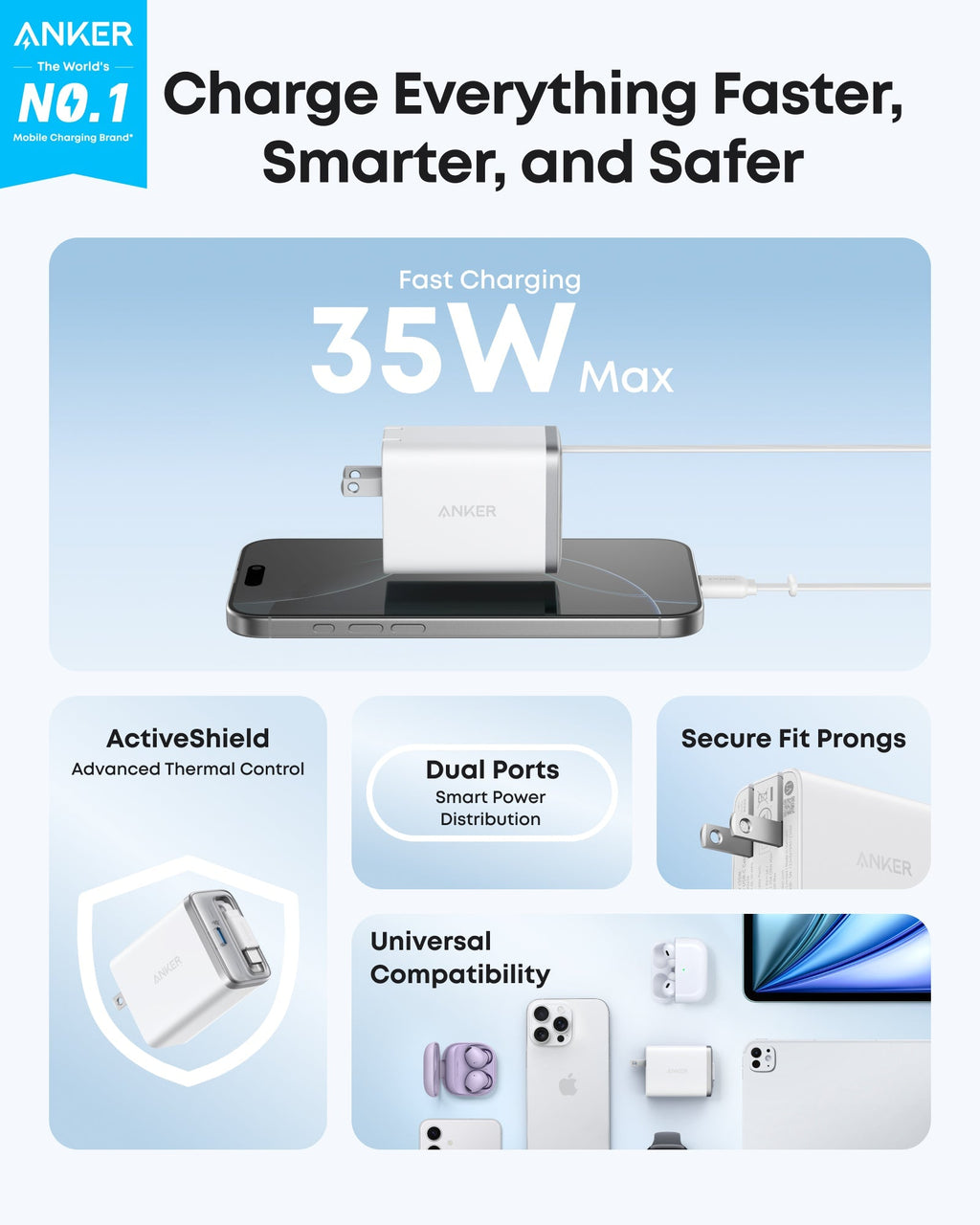 Anker Nano Charger (35W, Built-In Retractable USB-C Cable) - MERGE.DAY.1.FREESTYLE