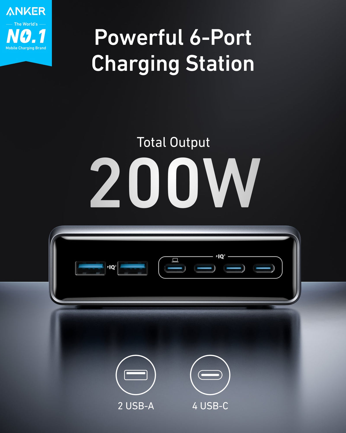Anker Prime Charger (200W, 6 Ports, GaN) - MERGE.DAY.1.FREESTYLE