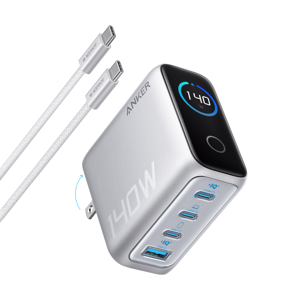 Anker Charger (140W, 4-Port, PD 3.1) with USB-C Cable - MERGE.DAY.1.FREESTYLE