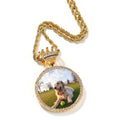 Crown Clasp Medallions Custom Photo Memory Round Pendant Engrave HipHop Jewlery - MERGE.DAY.1.FREESTYLE