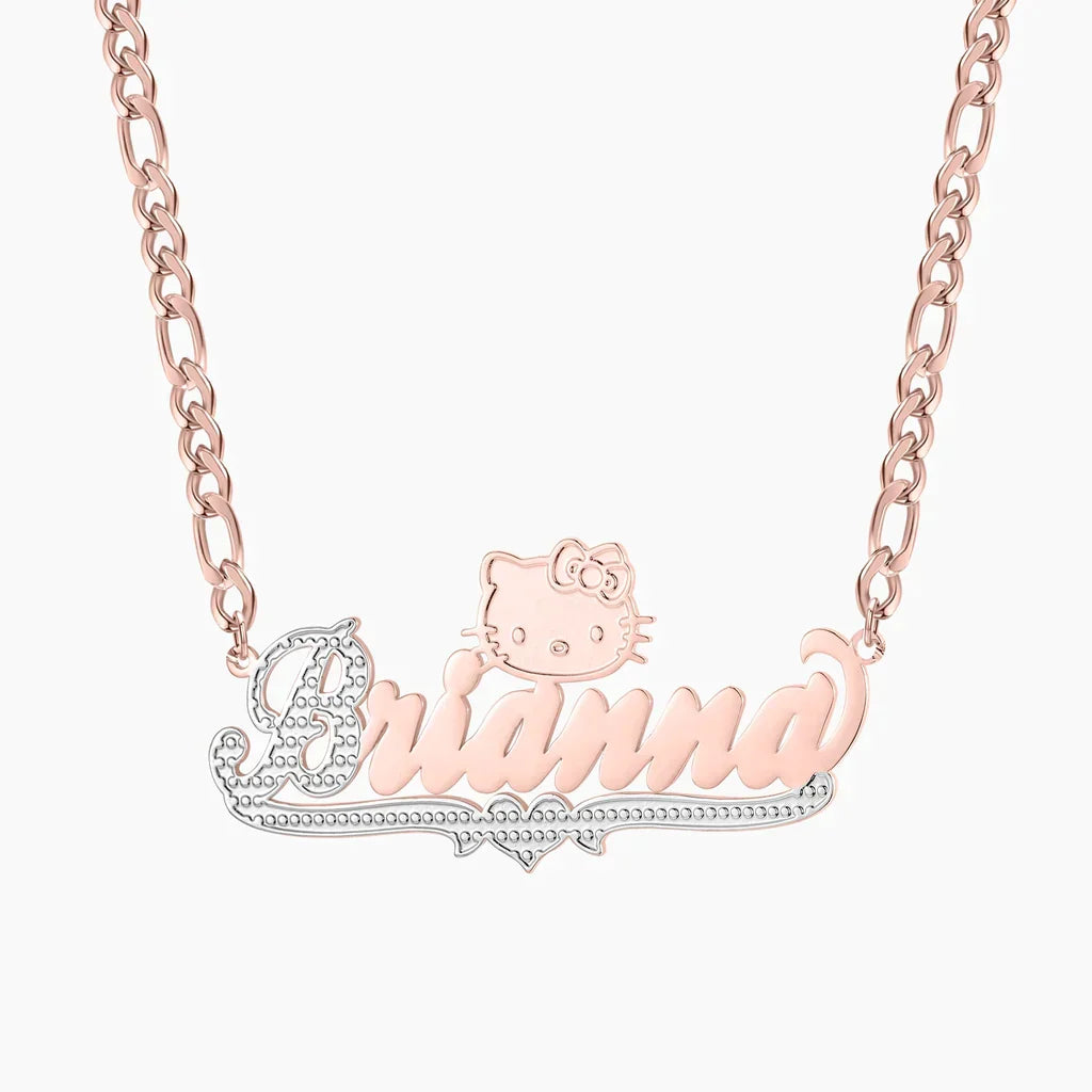 cut cat name necklace 14 karat gold name plates - MERGE.DAY.1.FREESTYLE