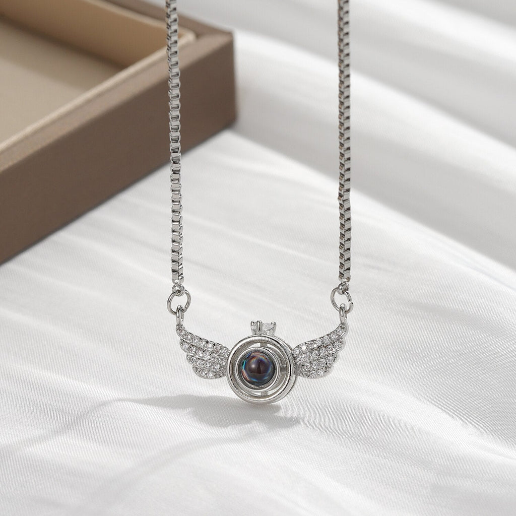 New Personalized Angel Wing Pendant Custom Photo Projection Necklace - MERGE.DAY.1.FREESTYLE