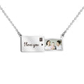 Pull-Out Envelope Necklace Personalized Engraved Photo Locket Unique Pendant - MERGE.DAY.1.FREESTYLE
