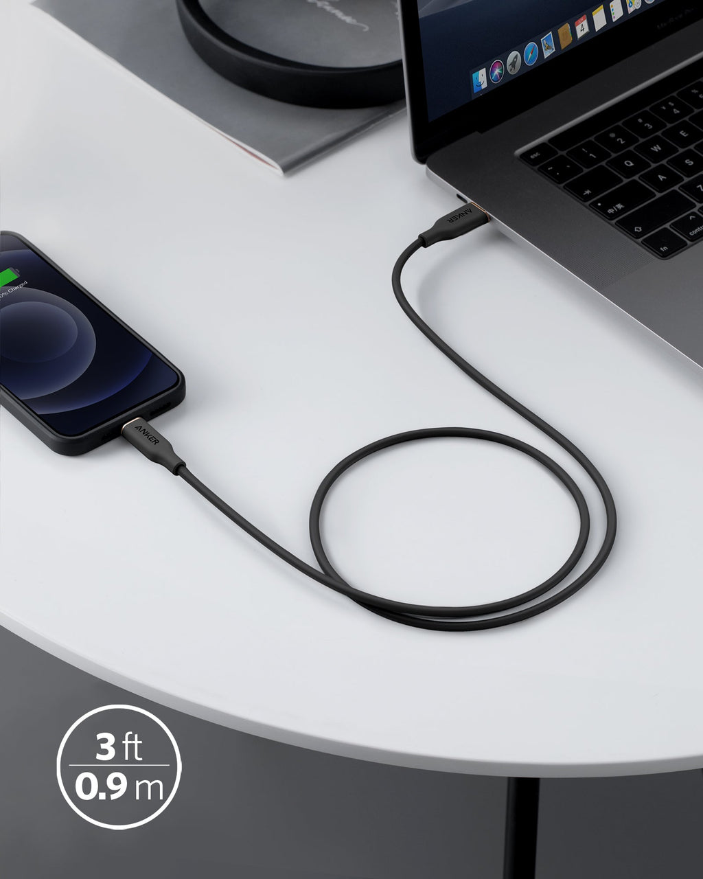 Anker <b>641</b> USB-C to Lightning Cable (Flow, 3 ft Silicone) - MERGE.DAY.1.FREESTYLE