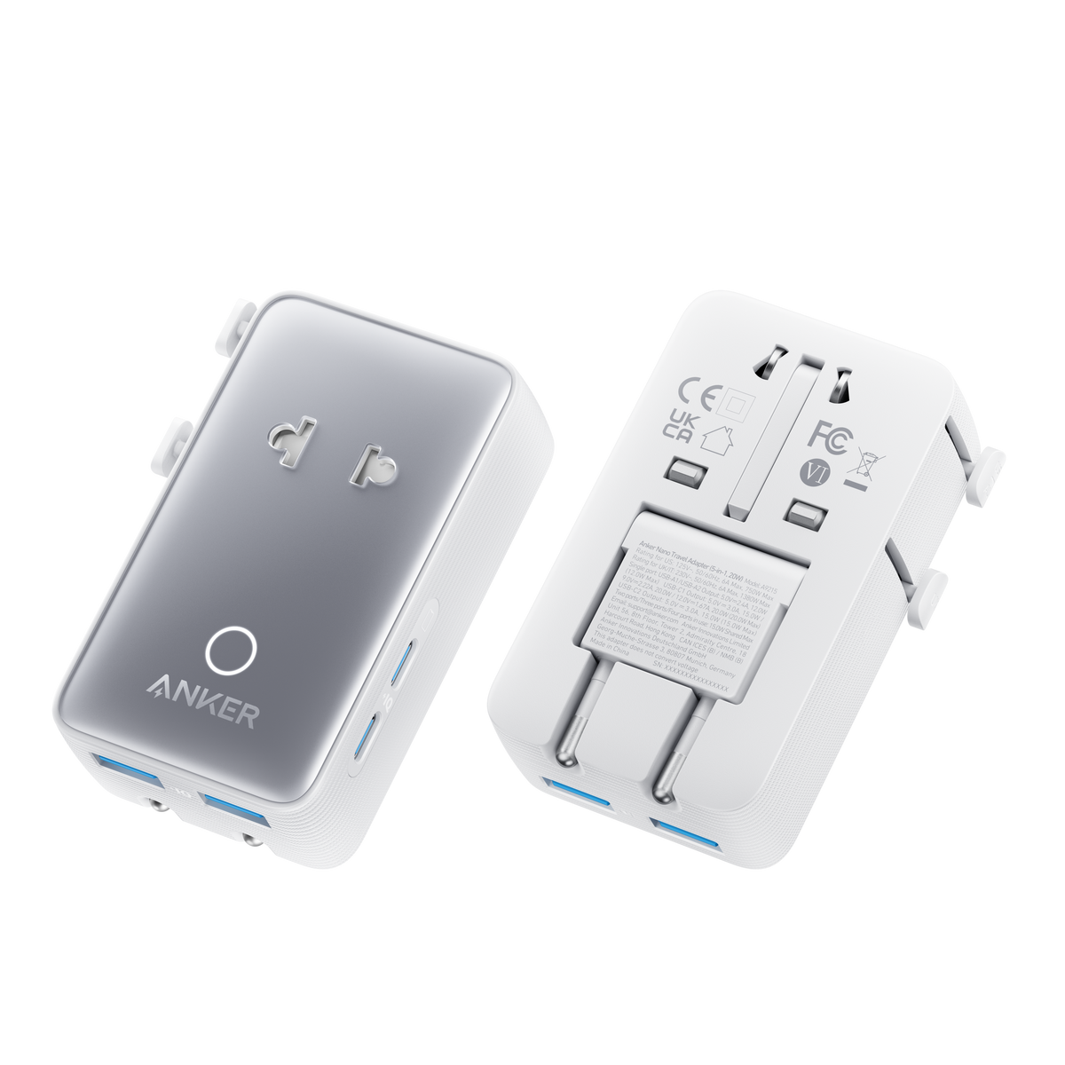 Anker Nano Travel Adapter (5-in-1, 20W, 1-Pack) - MERGE.DAY.1.FREESTYLE