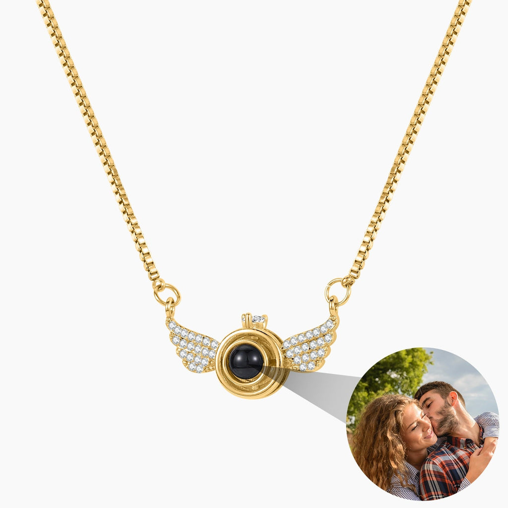 New Personalized Angel Wing Pendant Custom Photo Projection Necklace - MERGE.DAY.1.FREESTYLE