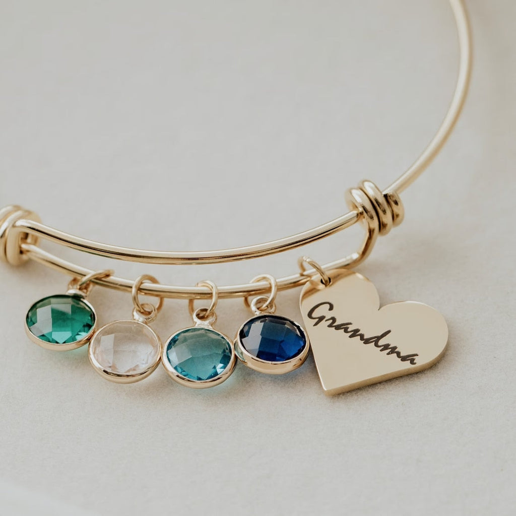 Personalized Birthstone Bracelet Mama Heart Family Birthstones Names Bracelet - MERGE.DAY.1.FREESTYLE