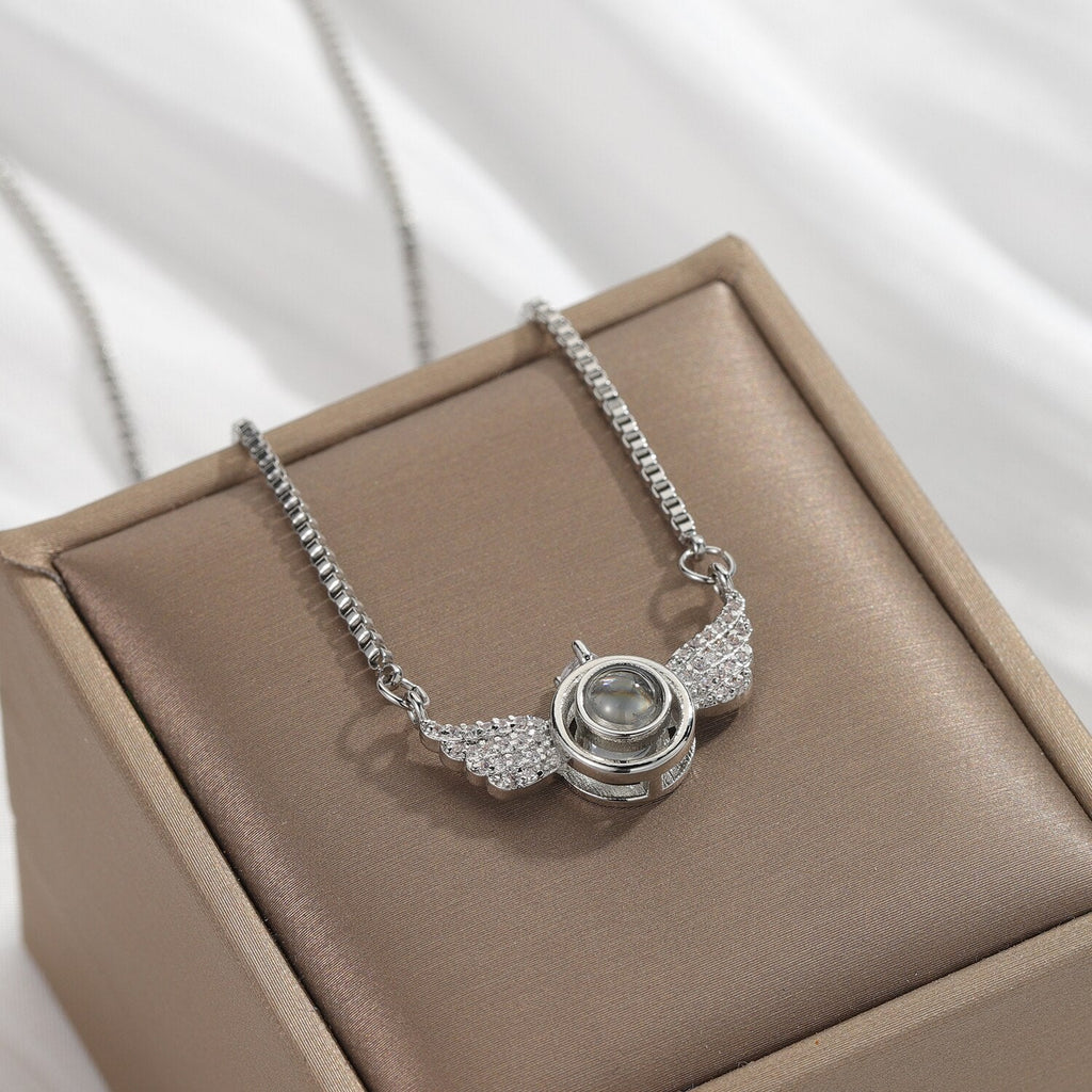 New Personalized Angel Wing Pendant Custom Photo Projection Necklace - MERGE.DAY.1.FREESTYLE