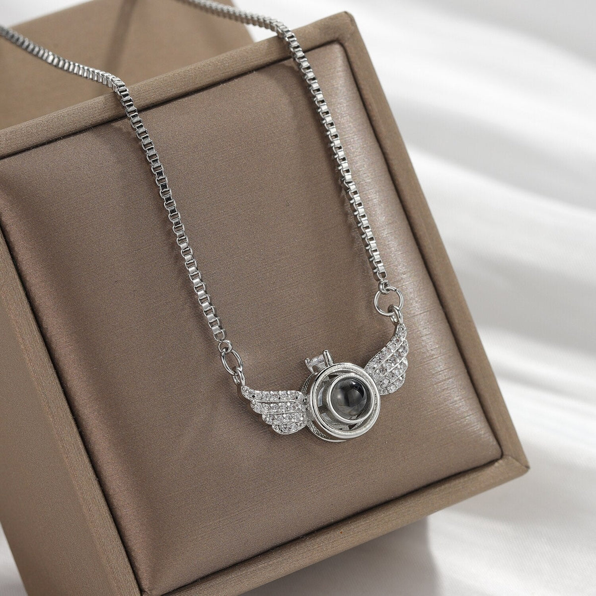 New Personalized Angel Wing Pendant Custom Photo Projection Necklace - MERGE.DAY.1.FREESTYLE