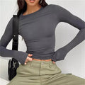 Autumn Winter Y2k Crop Women Long Sleeve T Shirt O Neck Slim Fit Pullovers - MERGE.DAY.1.FREESTYLE