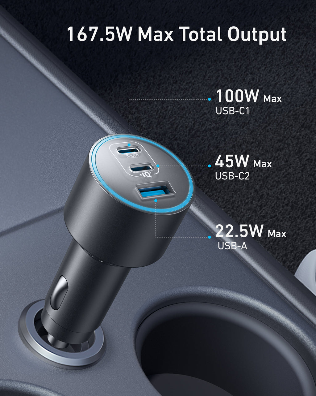 Anker Nano Car Charger (167.5W, 3 Ports) - MERGE.DAY.1.FREESTYLE