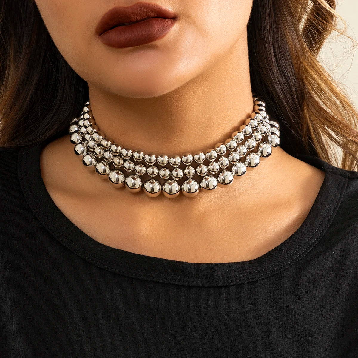 ball chain necklace Heart Pendant Choker Collar - MERGE.DAY.1.FREESTYLE