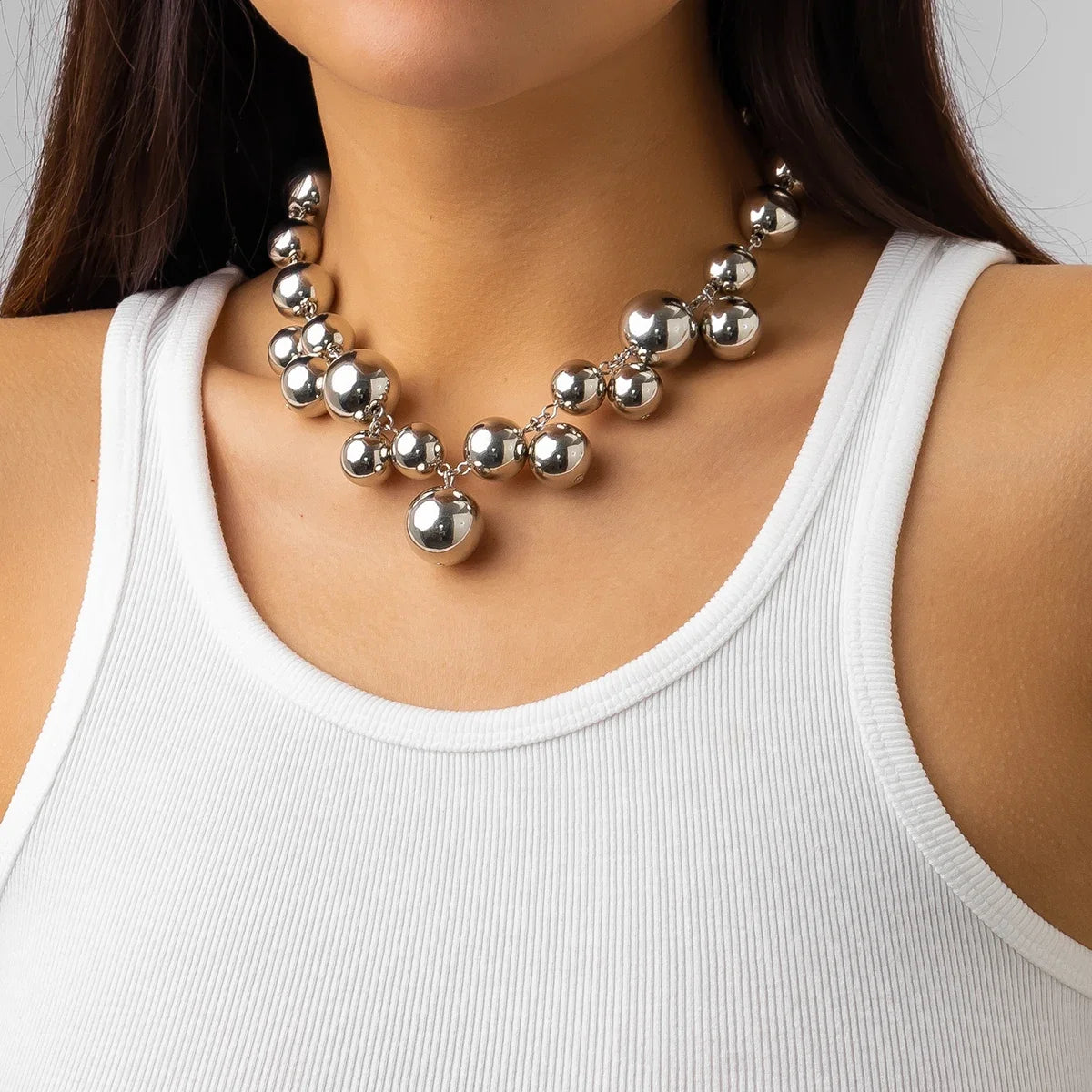 ball chain necklace Heart Pendant Choker Collar - MERGE.DAY.1.FREESTYLE